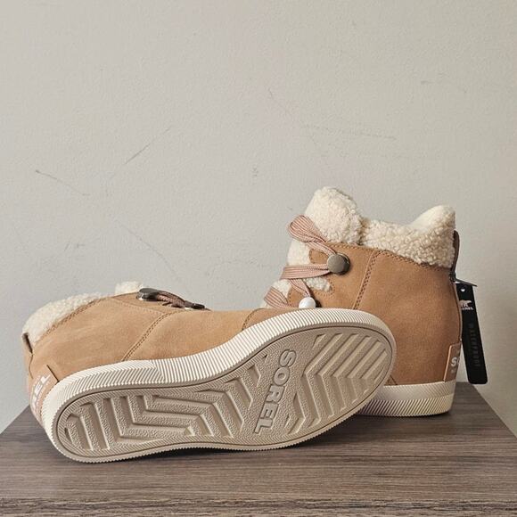 Sorel Women's ONA Cozy Wedge Boots Size 8.5  Tawny Buff/Sea Salt 2048681 NEW - Picture 4 of 9